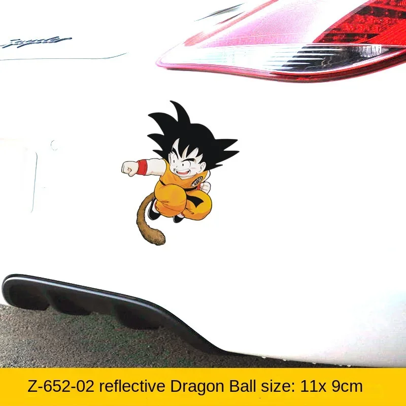 Dragon Ball Goku Reflective Car Door Sticker Warning Safety Anti Collision Reflective Decal Car Sticker for Automobile Trunk New