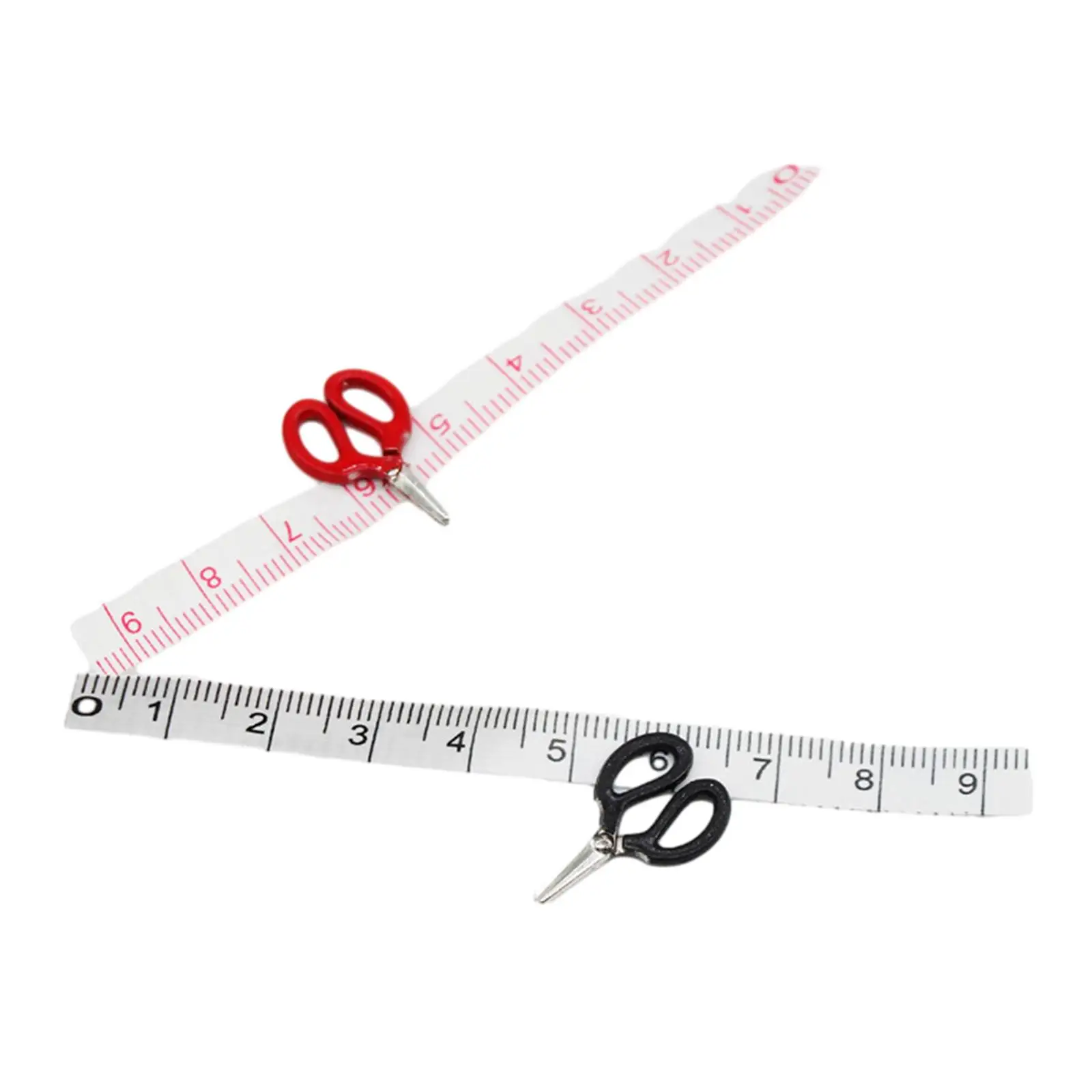

4x Dollhouse Sewing Tool Set 1:12 Mini Scissors Measure Tool Sewing Room Simulation Crafts for Micro Landscape