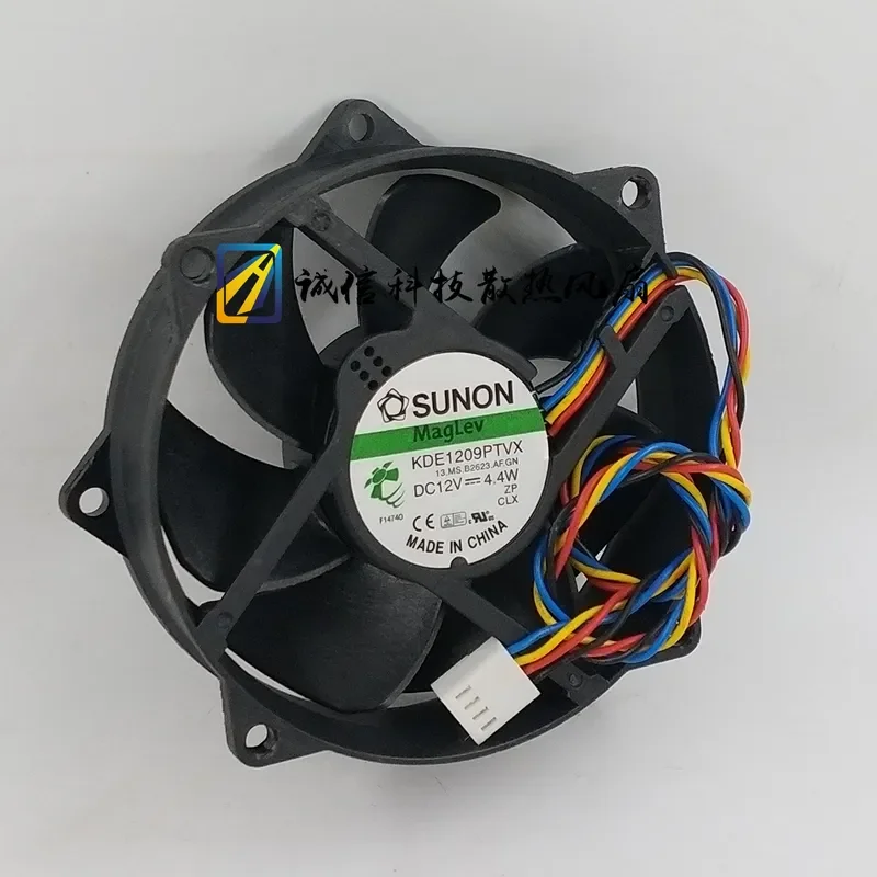 for SUNON KDE1209PTVX 9CM 12V 4.4W Maglev CPU Round Frame Fan 4 Wire PWM