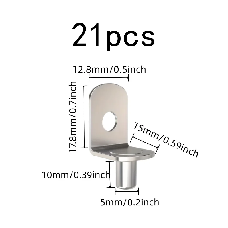 21 pcs 5*10mm Furniture Layer Board Pins with Easy Insert Install, ideal for Wardrobe Layer Pins and Bookshelf Support