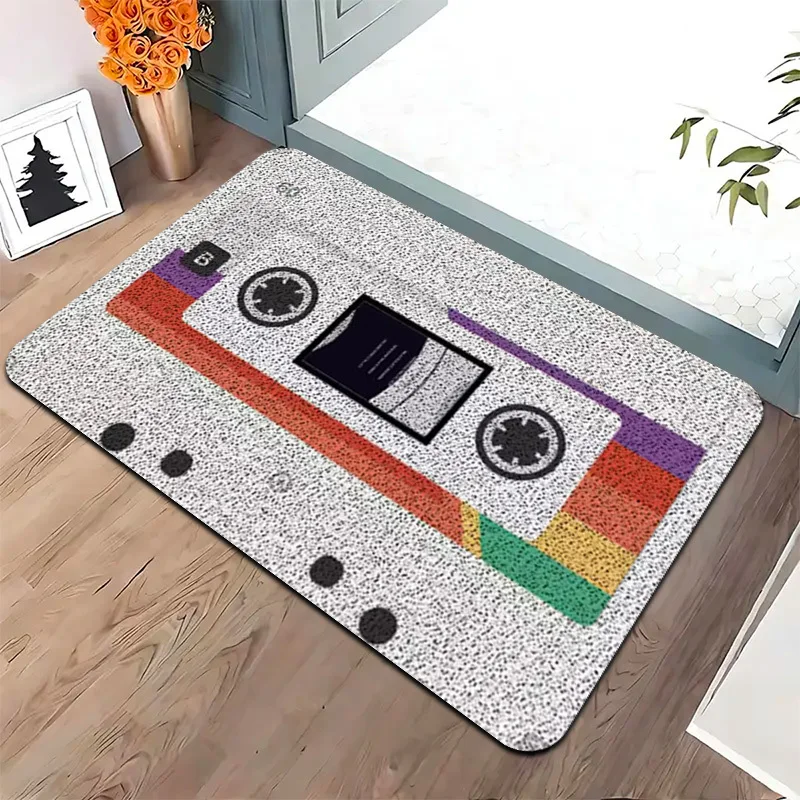 Retro Cassette Tape Rug – Vintage Music Design, Nostalgic Mat for Entryway & 80s-90s Decor