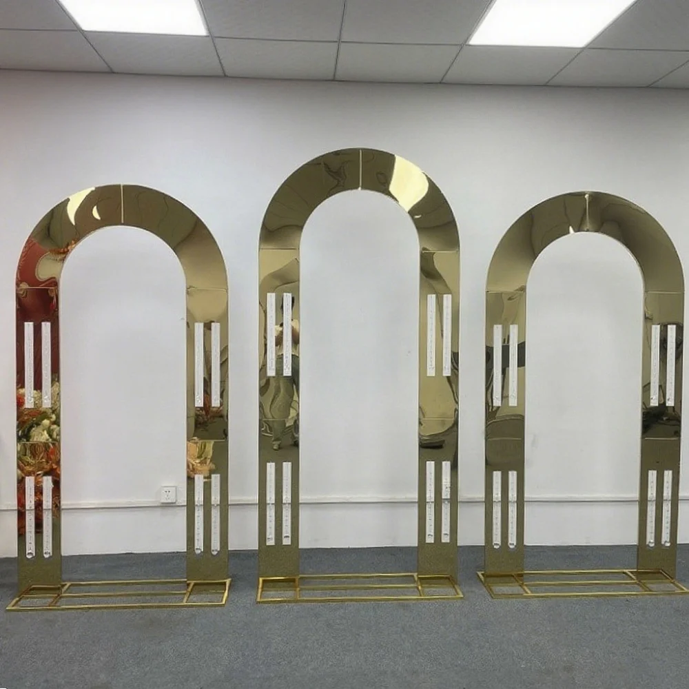 

Свадебная арка, 2 м, позолоченный металлический фон, арочная рамка для украшения мероприятий, вечеринки, вечеринки, юбилейный фон, железная полка HY071