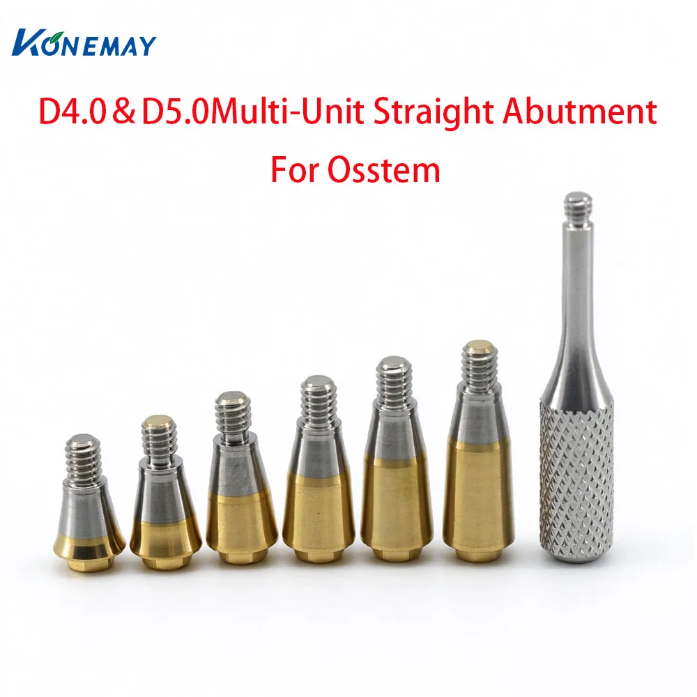 Konemay 10pcs D4.0 & D5.0 Multi-Unit Straight Abutment For Osstem Titanium MUA Straight Abutment Dental Lab Prosthetic Parts