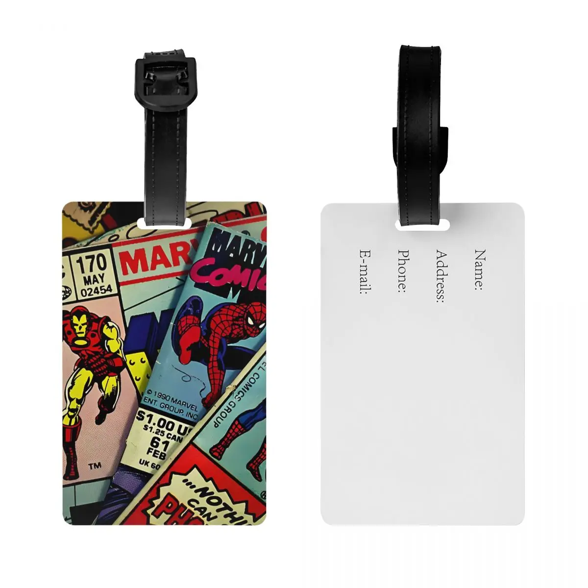 Spiderman Spider verse Superhelden Comics Gepäck anhänger Koffer PVC Reise zubehör halter Gepäck anhänger Name ID Adresse