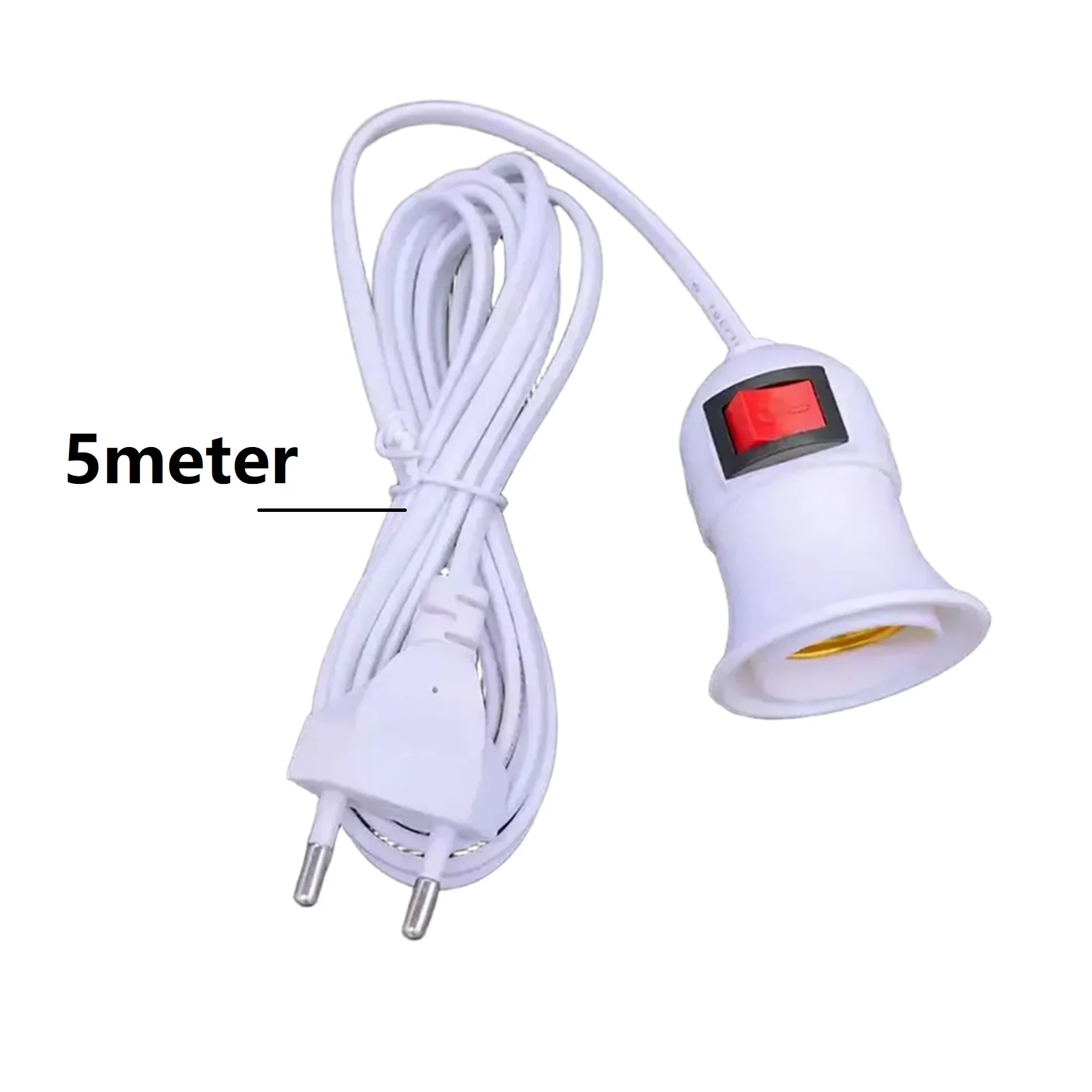 

E27 Pendant Lamp Holder with Integrated Switch and 5 Meter Extension Cable for Phytolamps Lighting Applications