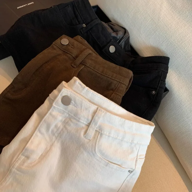 New Basic All-match Denim Shorts for Women High Waist Slim and Loose Ins Trendy and Simple