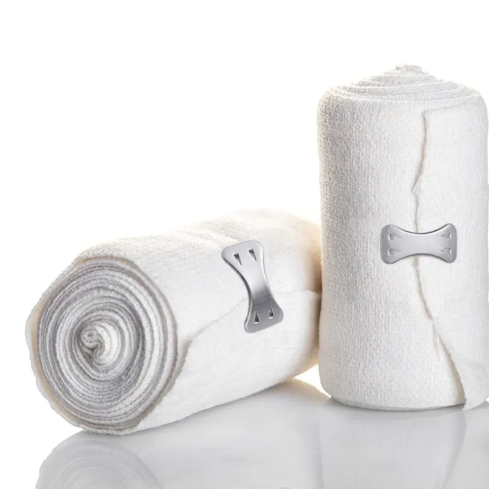 10PCS Aluminium Polyester Elastic Bandage Clips White Brown Silver Elastic Metal Aluminum Clip Replaceable
