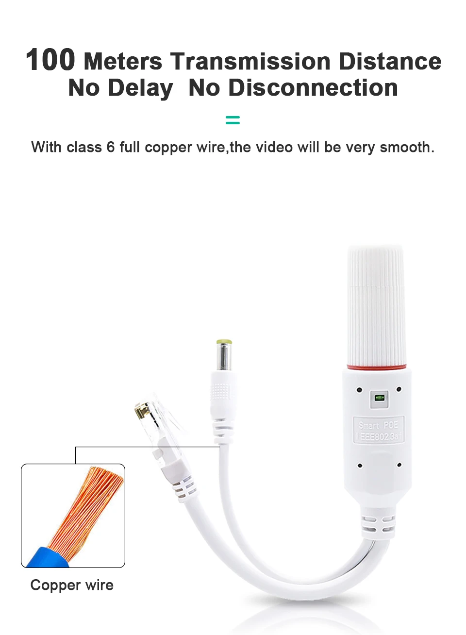 48V to 12V POE Splitter ประเภทมาตรฐานและวิดีโอกันน้ําและอะแดปเตอร์จ่ายไฟโมดูลหัวฉีดสําหรับกล้อง IP Extender