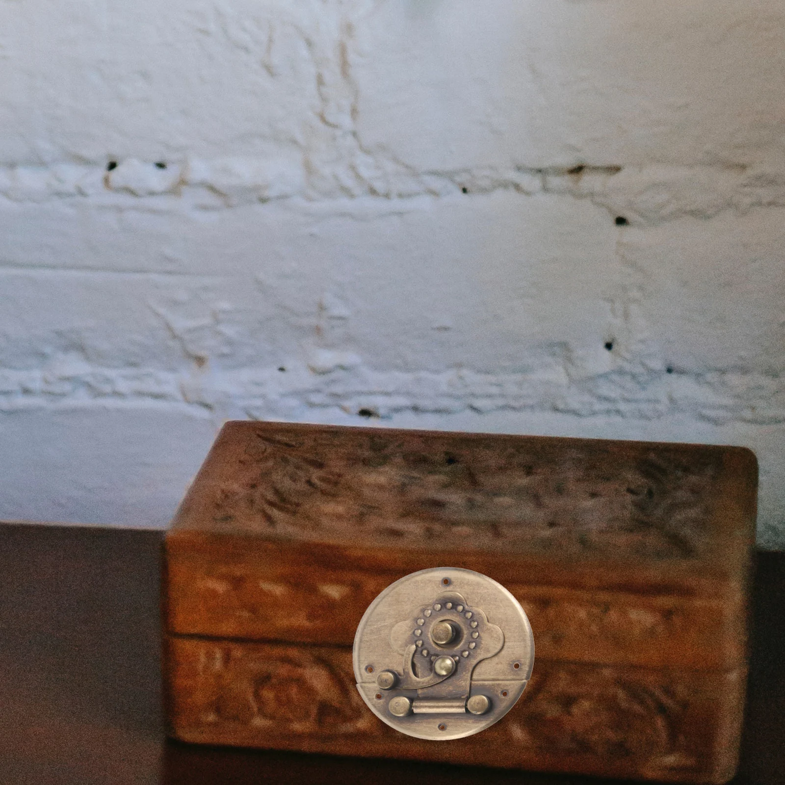 

Retro Style Wooden Box Imitation Copper Buckle Jewelry Case Latch Vintage Cabinet Decorative Heavy Duty Diy Latch Box