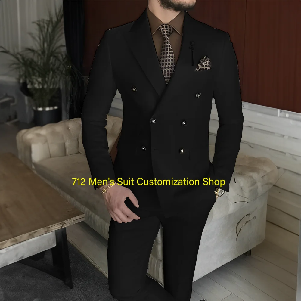 Terno violeta para homens, casamento, noivo, smoking, jaqueta dupla, calças, conjunto de 2 peças, blazer slim fit, terno formal