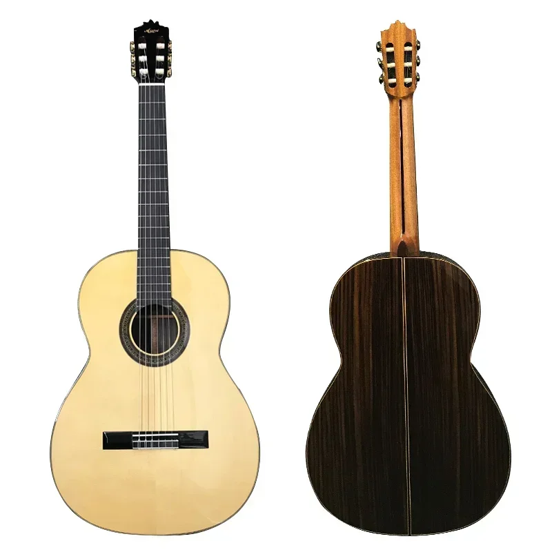 Factory Wholesale Sale Aiersi Brand Gloss Finish All Solid Solid Spruce Top Classical Guitar Vintage Nylon String Instrument