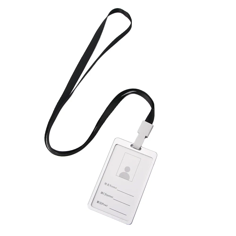 

Credit Employee Pocket Certificate Security Metal Case Company Identity Pass Tag Work Badge with Lanyard ID Card Holder