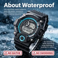 Montre de sport électronique pour homme, grand cadran, multifonctionnelle, étanche, lumineuse, avec alarme, montre militaire pour enfant et homme 6
