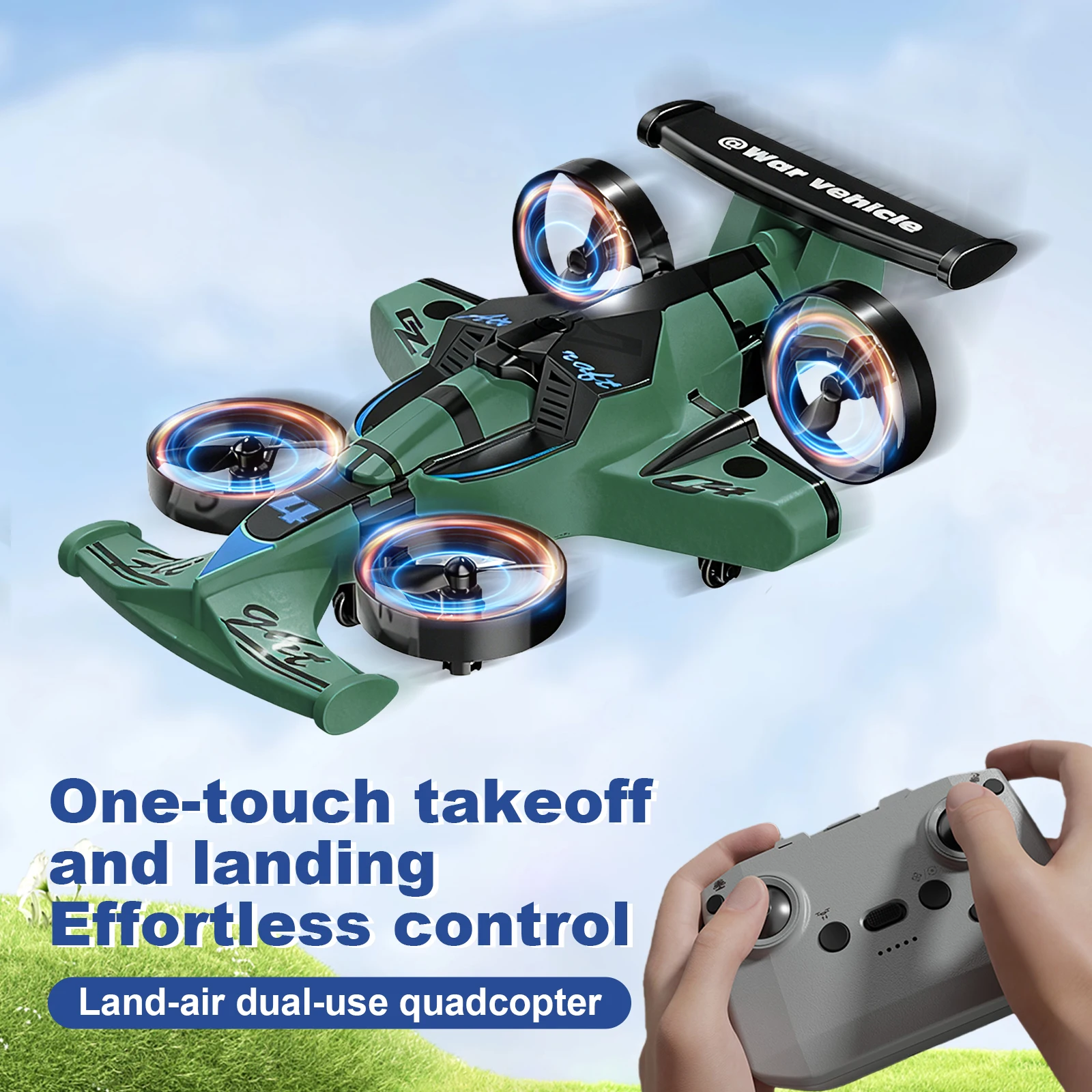 

2-in-1 Land Air RC Quadcopter Drift Car 360 Rotation Headless Mode 2.4G Remote Control Control One Key Takeoff Landing