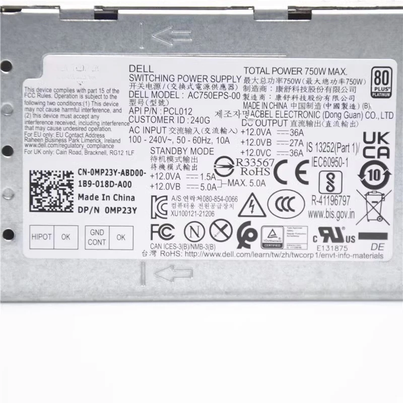 Für Dell Alien R13 14 15 Workstation 1350 W Netzteil Optiplex 7010MT 7020MT PLUS