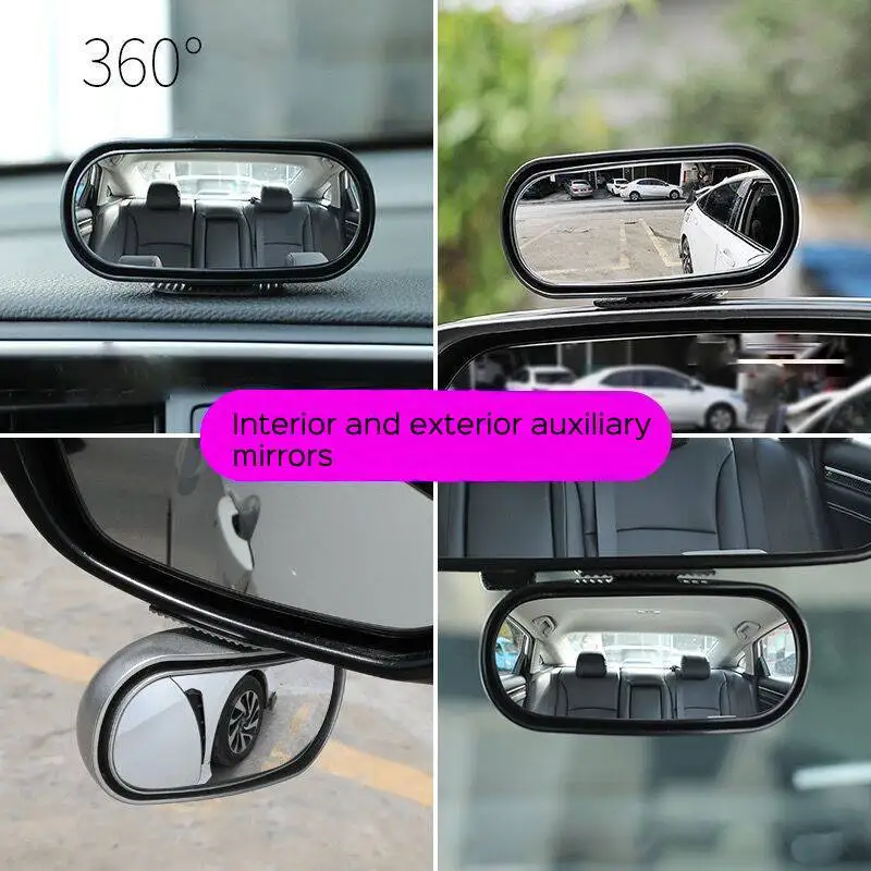 

1PCS Universal Car Mirror 360 Adjustable Wide Angle Side Rear Mirrors blind spot Snap way for Parking Auxiliary Rear View Mirror