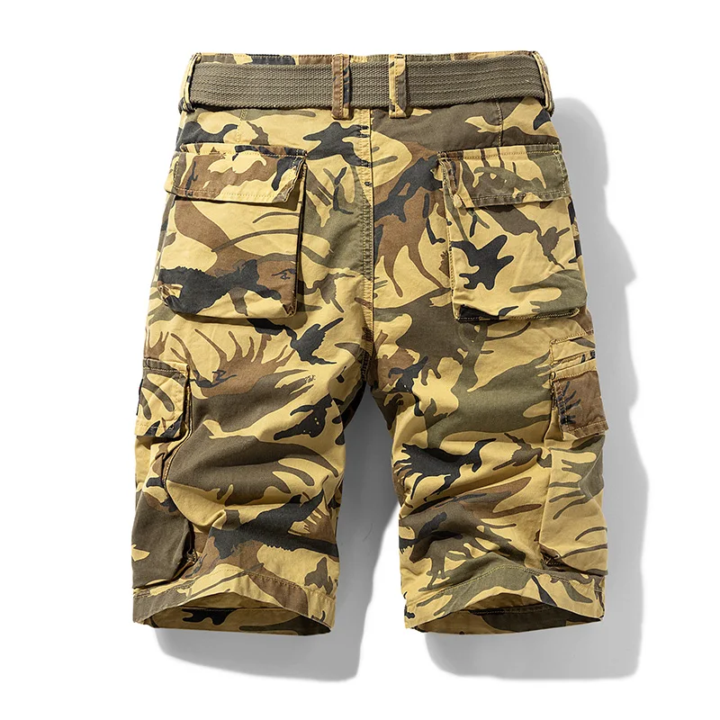 Pantalones cortos de camuflaje táctico para hombre, Shorts de carga militar, de algodón, holgados e informales, color caqui, novedad de verano, 2022