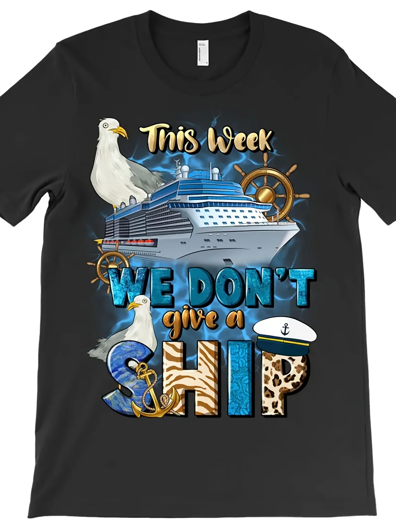 

This Week We Don't Give A Ship T-Shirt 6616 Funny Men's Short Sleeve Graphic T-shirt Collection Black AR220g