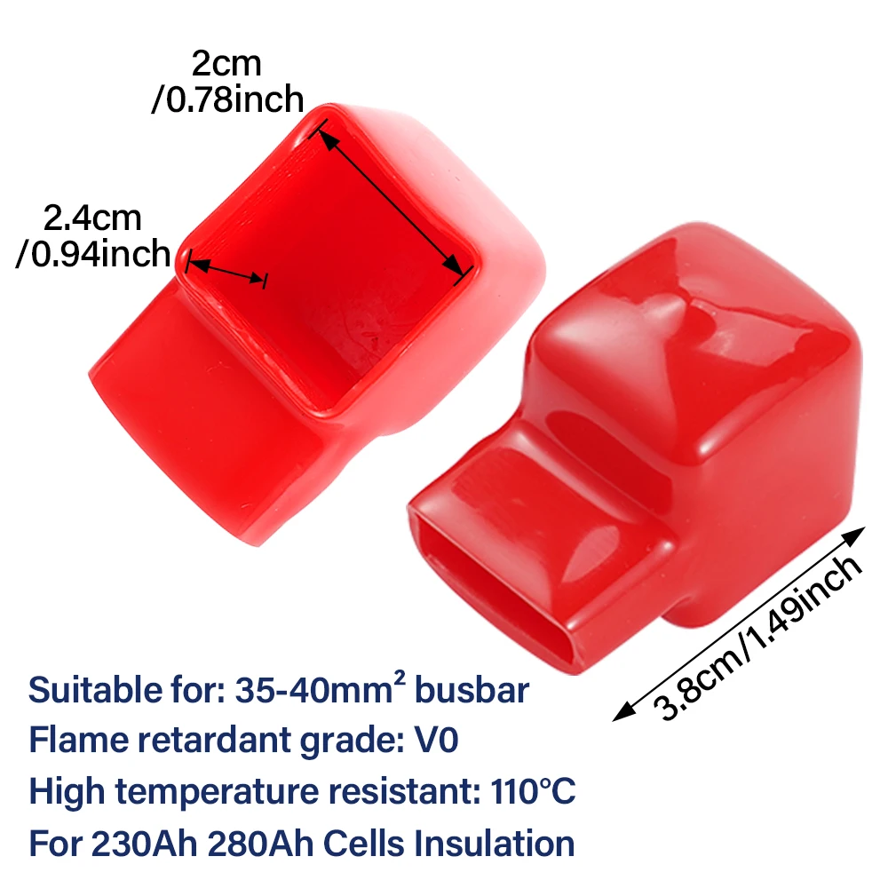 1/2/8Pairs Loose Protector Battery Terminal Cover PVC Insulation Caps For 230Ah 280Ah Lithium Battery Cell Pack Accessories