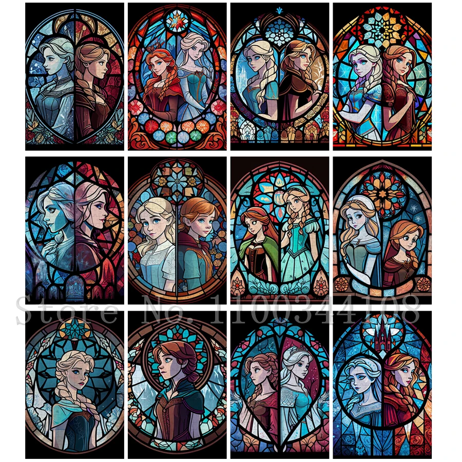 

Disney Movies Frozen Puzzles Princess Elsa and Anna Cartoon Jigsaw Puzzles for Children Intelligence Game Toys