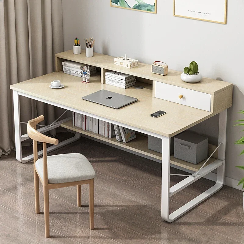 

Simple modern desktop home office bedroom, simple book, student learning computer desk