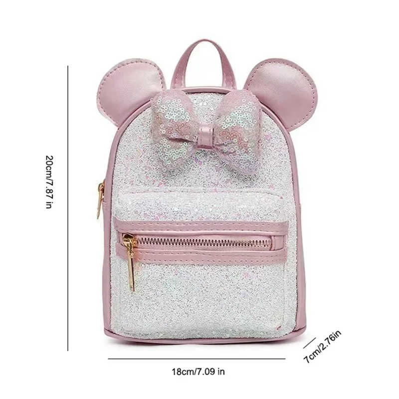 Cute Girl Sequined Bow Big Ear Backpack Large Capacity Fashion Cute Shiny Backpack Multi-color Children's Small Bag Kindergarten