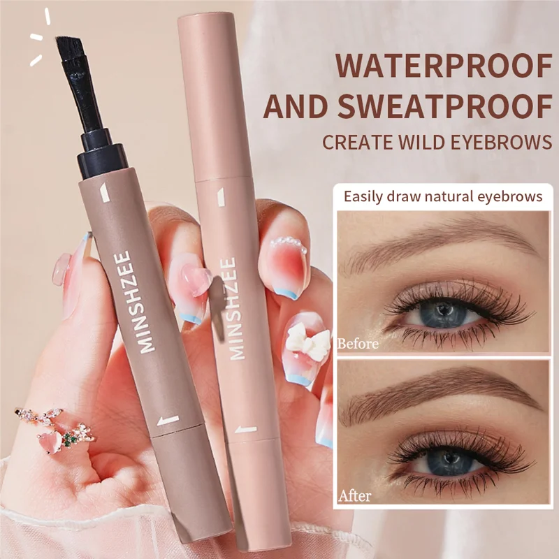 Waterproof Eyebrow Dyeing Cream Pencil Natural Lasting Non-smudge Brown Grey Setting Dye Eye Brow Pen with Brush Makeup Cosmetic