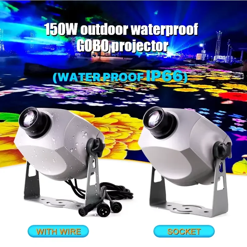 Outdoor 150W Custom Logo Gobo Image Projector IP66 Outdoor Rotating Led Advertising Projector Light