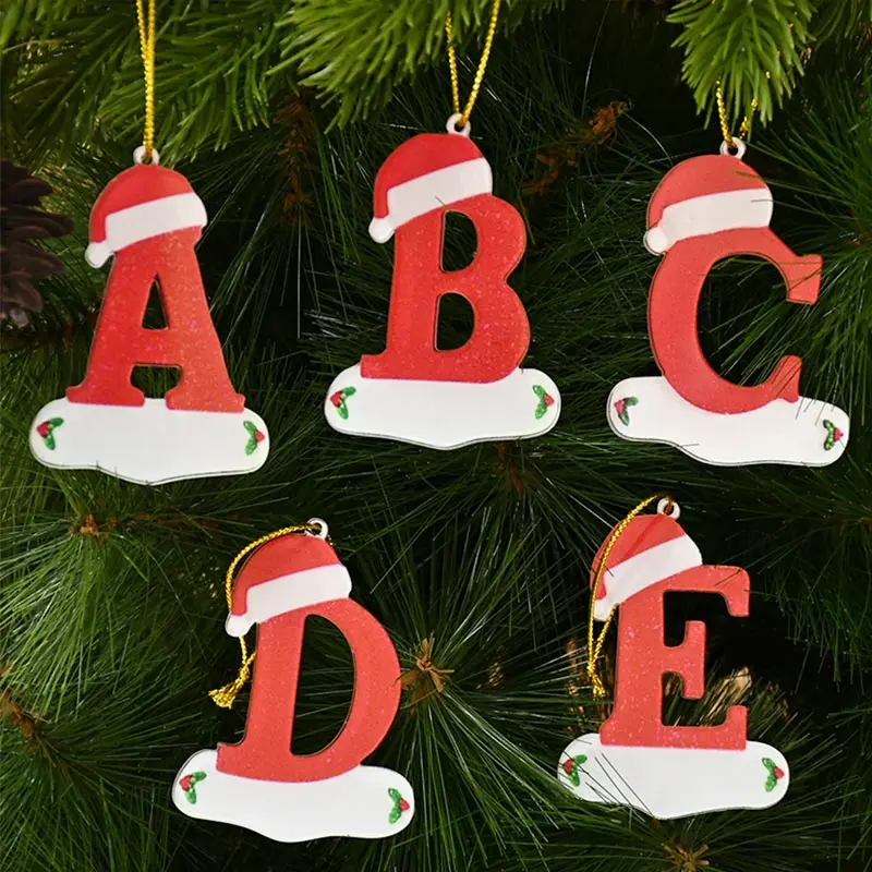 DIY Weihnachtsbaum-Dekoration, Buchstaben-Anhänger, 26 Buchstaben, Heimdekoration, Urlaub, Weihnachten, Ornament, Neujahr, Krippe, Dekoration, 2025