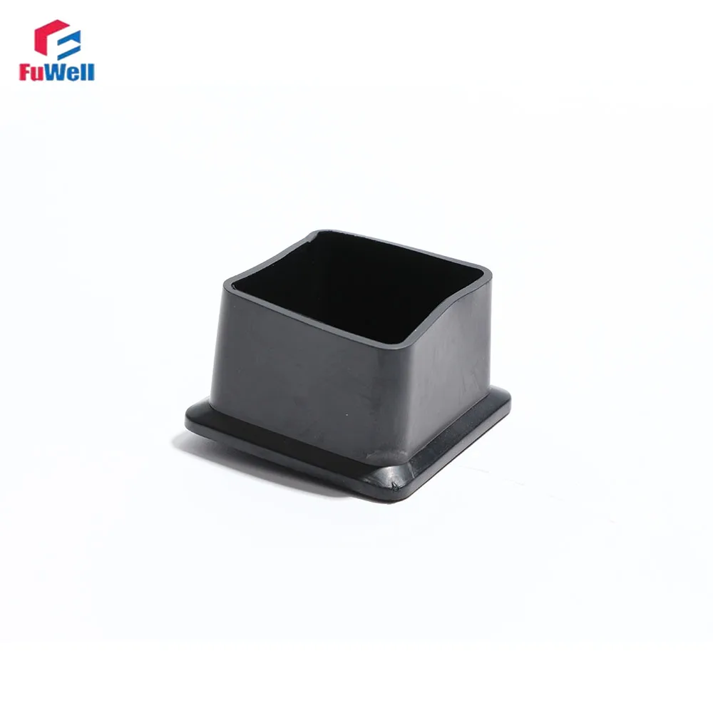 Fuwell مربع البلاستيك القدم يغطي الجدول وكرسي منصات القدم بولي كلوريد الفينيل لينة الخارجي يغطي الأسود المضادة للانزلاق القدم يغطي قبعات الأنابيب البلاستيكية #4