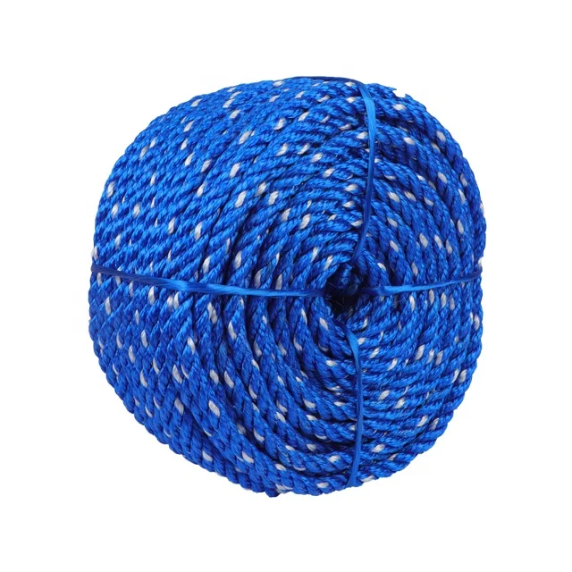 

High Strength Waterproof Blue 3-Strand Braided Woven Rope Double Braid Tuna Fishing Line Net Packaging Packaged Coil