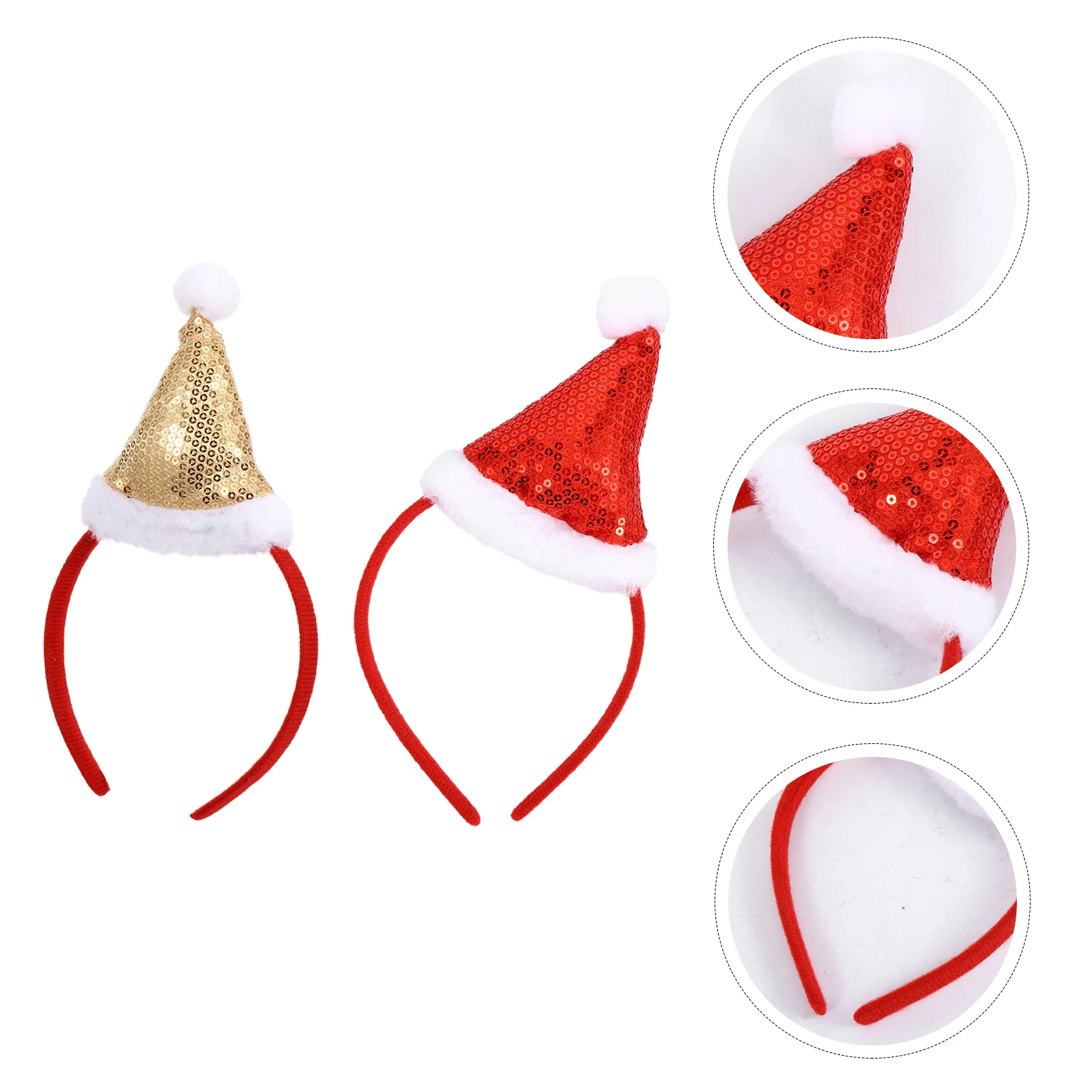 

Christmas Hat Headb Plastic Sequins Hair Accessories Xmas Women Girl Baby Durable Comfortable Party Photography Performance