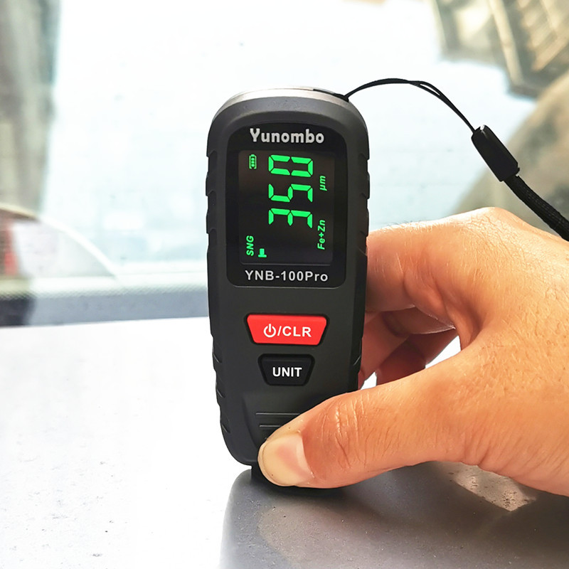  Yunombo New Release YNB-100Pro Fe nFe Fe+Zn Mini Film Thickness Meter Coating Thickness Gauge Car Paint Thickness Tester 