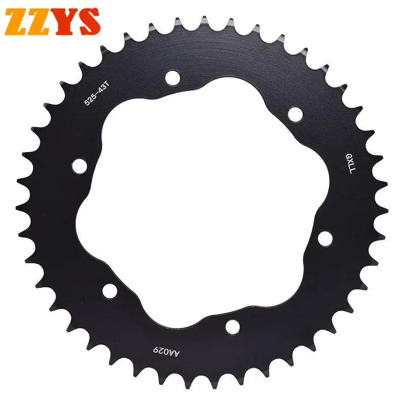 525 43T Tooth Rear Sprocket Gear Star Wheel Cam Pinion Freewheel For Ducati Road 1199 Panigale R / S 520 Chain Conversion 12-17