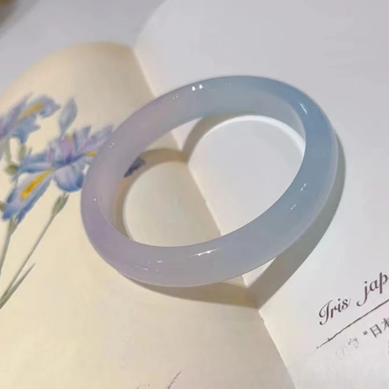 

Браслет из агата-халцедона с градиентным переходом цвета «Ледяной синий», женские модели, подходит для повседневной носки