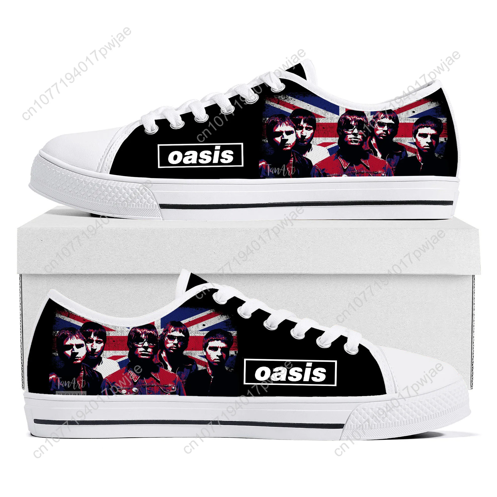 Oasis Rock Band Low Top Lightweight Flat Sneakers Mens Womens Canvas Sneaker Casual Couple Hiking Lightweight Shoes view 4