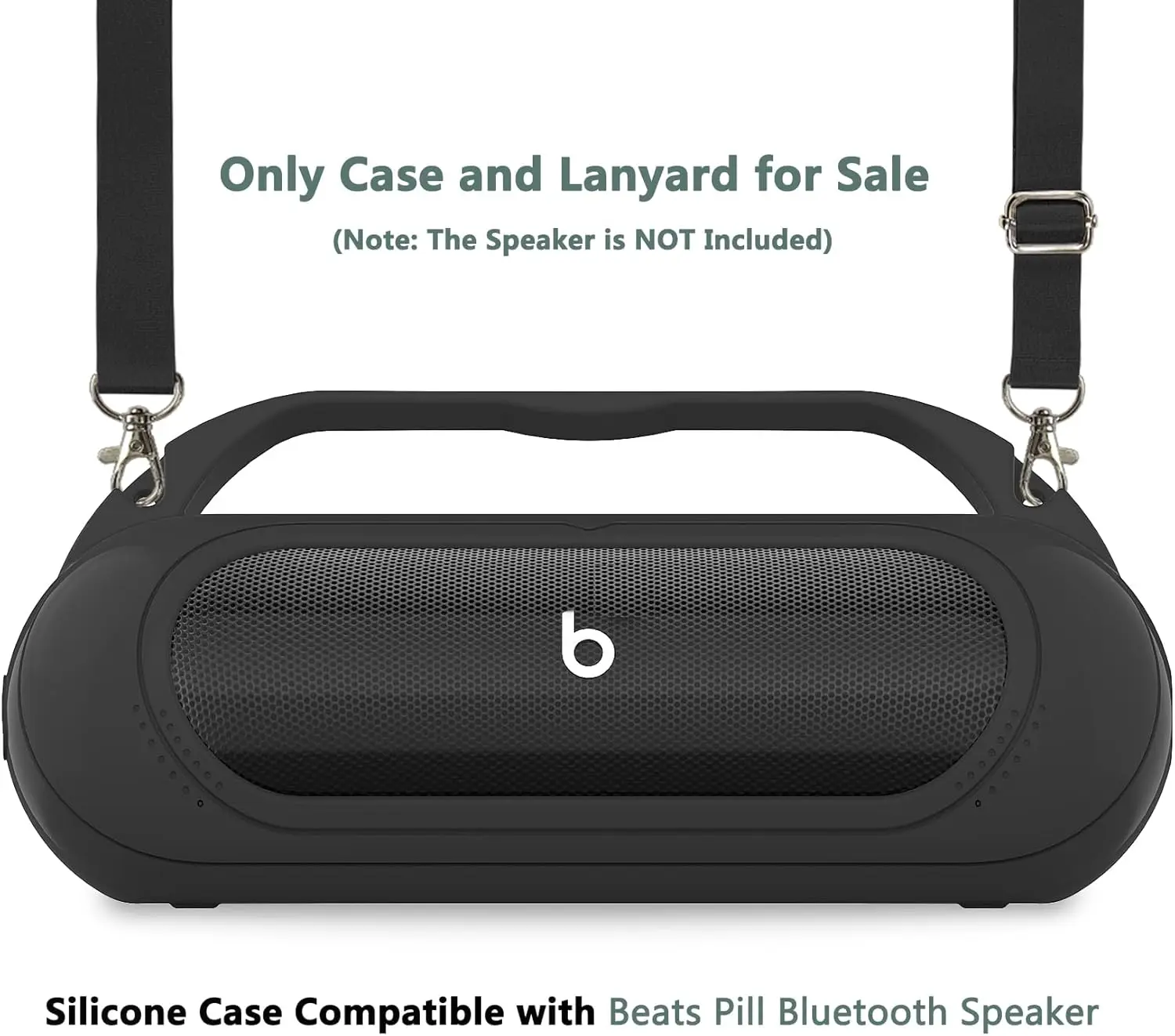 Custodia protettiva in silicone e tracolla per altoparlante Bluetooth wireless Beats Pill 2024 (solo custodia)