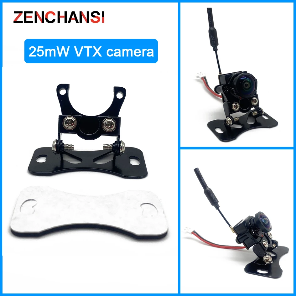 Mini 5.8G FPV 1000TVL Wide Angle 180 VTX Camera 48CH 25MW Transmitter With Base Bracket For RC Model Drone Car Boat DIY