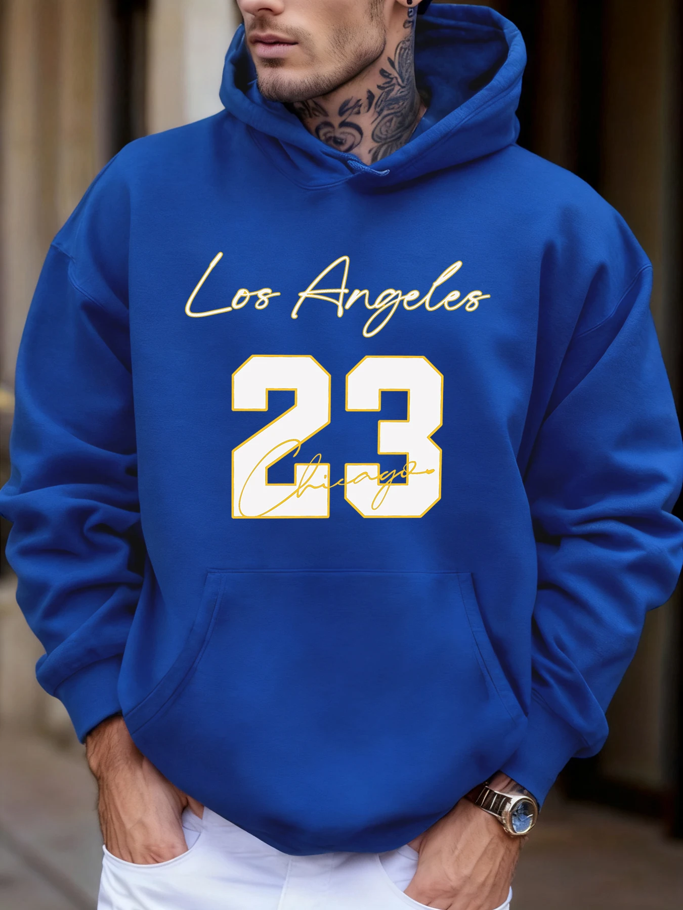 Los Ángeles Chicago número 23 estampado polar otoño Sudadera con capucha hombre Casual bolsillo ropa deportiva suave cómodo sudaderas moda deporte Top