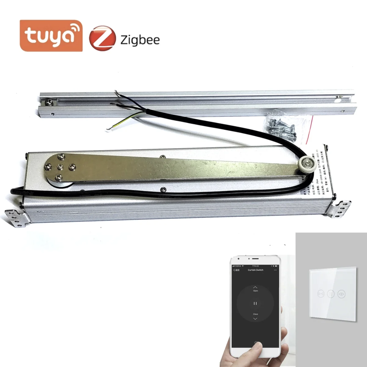 220VAC Works with Tuya WiFi or Tuya Zigbee App Control Automatic Articulated Electric Window Opener Closer Shutter Opener Motor