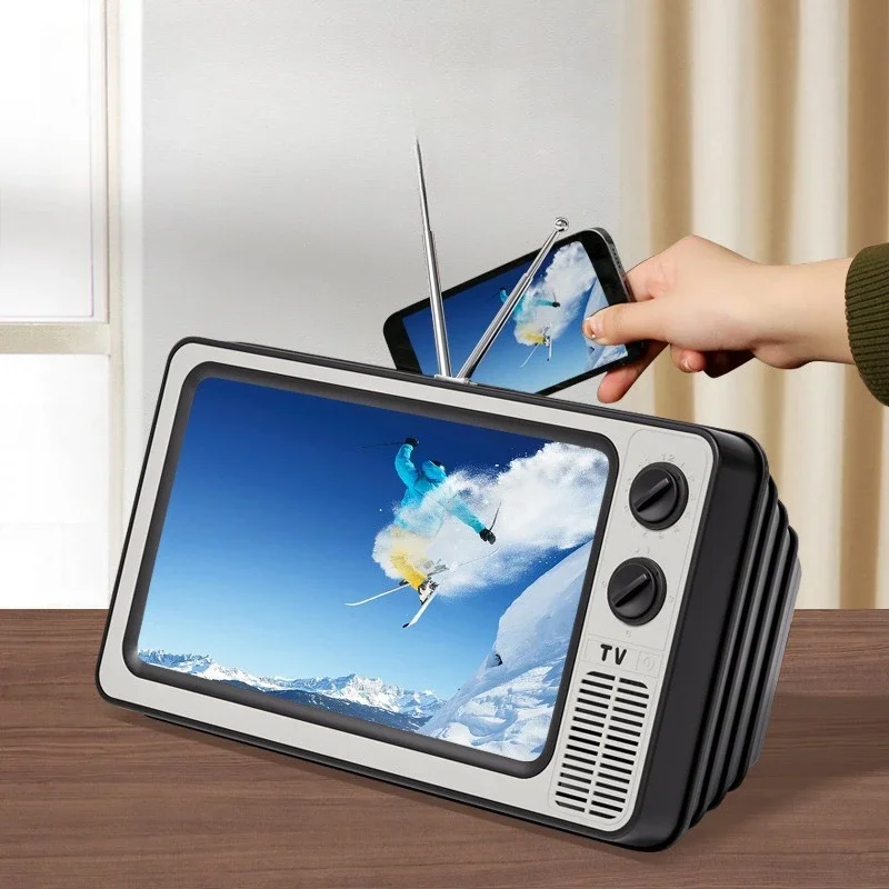 Mobile Phone Screen Amplifier 3d Video Magnifying Glass Watching TV Drama Chasing Artifact Creative Retro TV Ornament