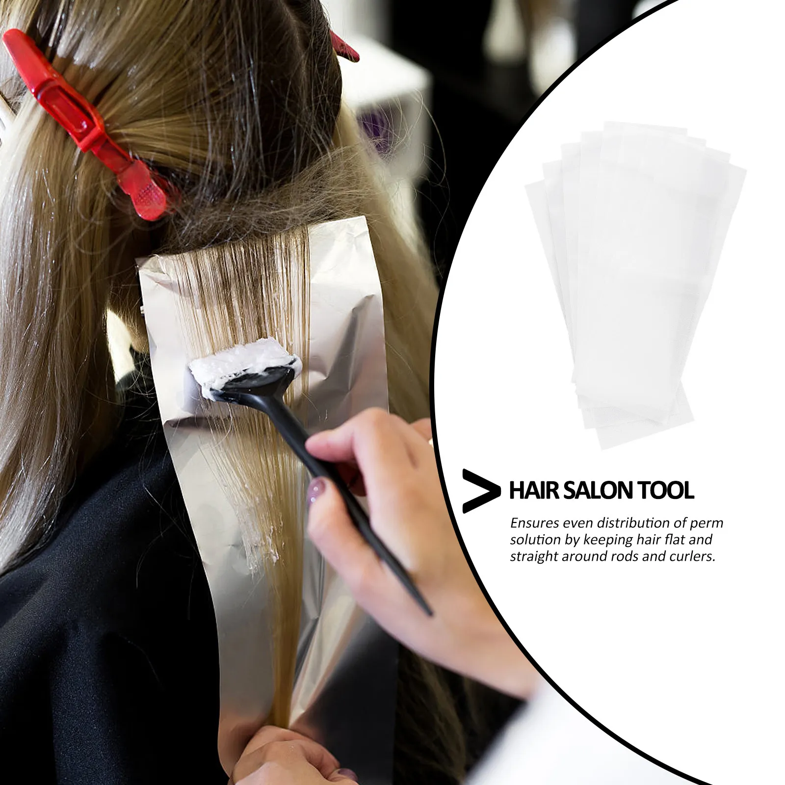 

50 Sheets Hair Dye Paper Sheet Salon Hair Coloring Sheet for Multi-Tone Application Portable Easy Use Absorbs Excess Treatment