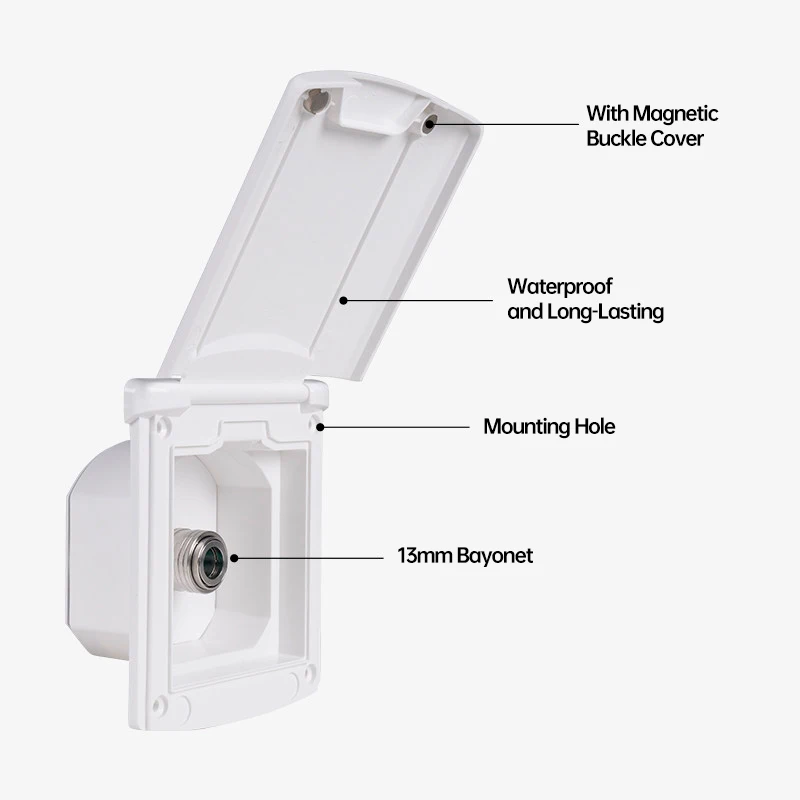 RV Quick-Connect Water Outlet,Magnetic Buckle Cover,Waterproof 13mm Bayonet,Quick Installation for Camper Outdoor Sink Plumbing