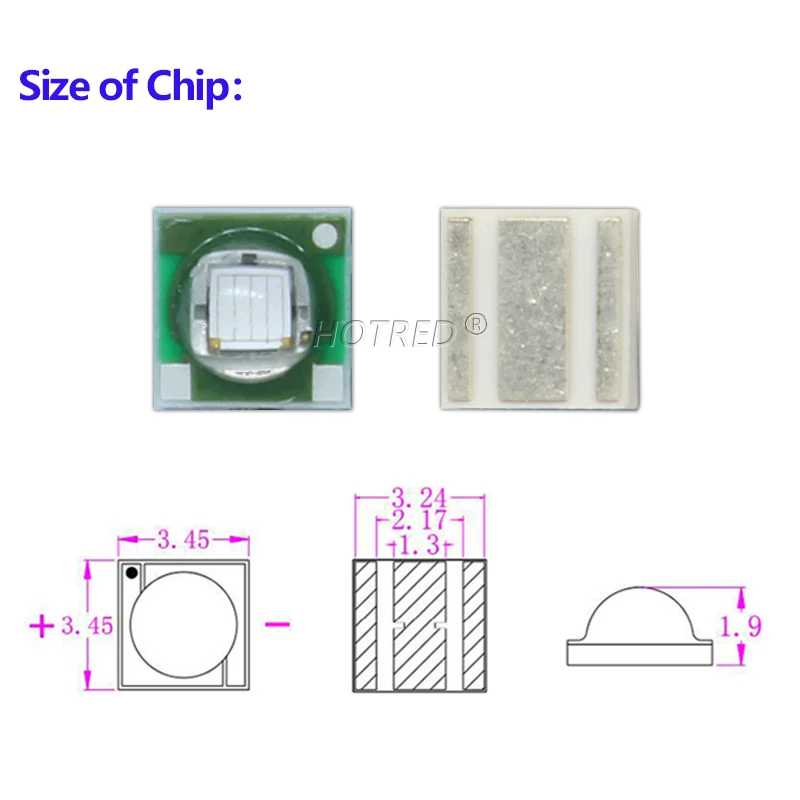 UV LED 1W 3W XPE 3535 High Power Chip Light Beads Ultra Violet Purple Diode 365nm 370nm 385nm 395nm 400nm 410nm 430nm 440nm DIY