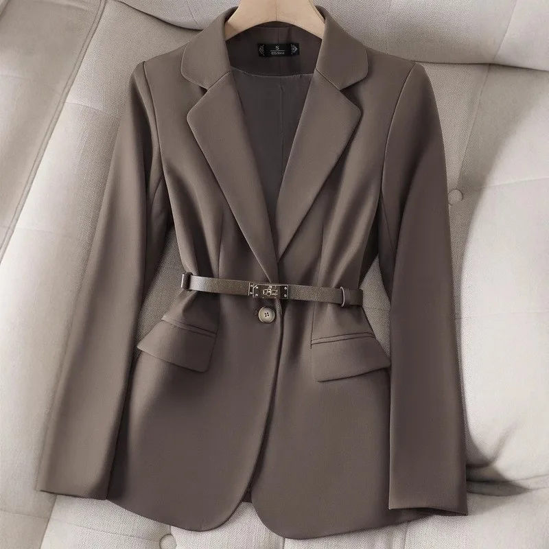 Spring and Autumn Suit Jacket Women\'s Professional Style Casual and Versatile Simple Suit Jacket Temperament for Commuting