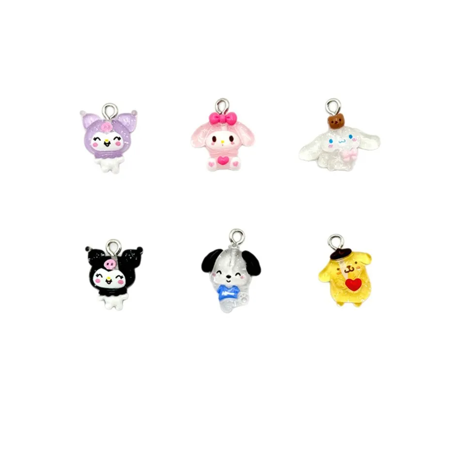 Simpatico cartone animato Sanrio di Miniso, accessori in resina, collana fai da te, braccialetto, orecchino, portachiavi, accessori pendenti