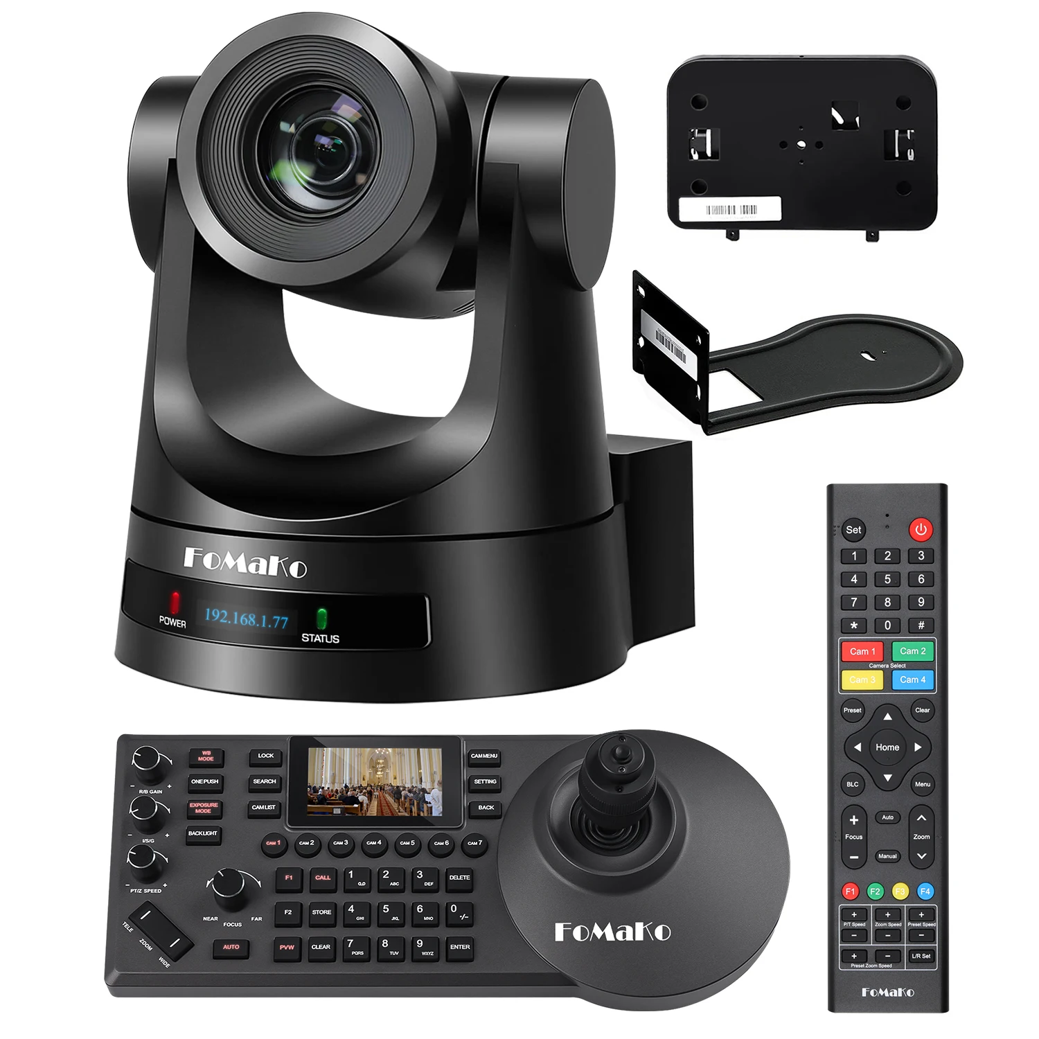 

FoMaKo PTZ Camera Bundle 20X HDMI 3G-SDI IP PoE HDMI PTZ Camera for Church Worship PTZ Controller PoE IP PTZ Camera Keyboard