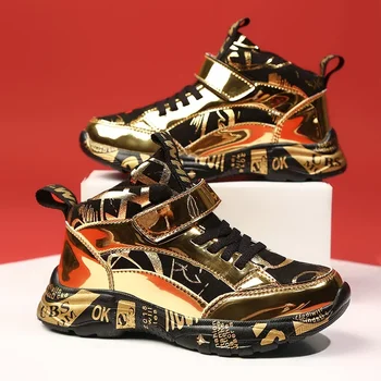 عدم الانزلاق مقاوم للماء القطن أحذية رياضية للأطفال ، أحذية ركض غير رسمية للبنين ، حذاء رياضي دافئ للمراهق ، الرحلات الأحذية لفصل الشتاء والخريف