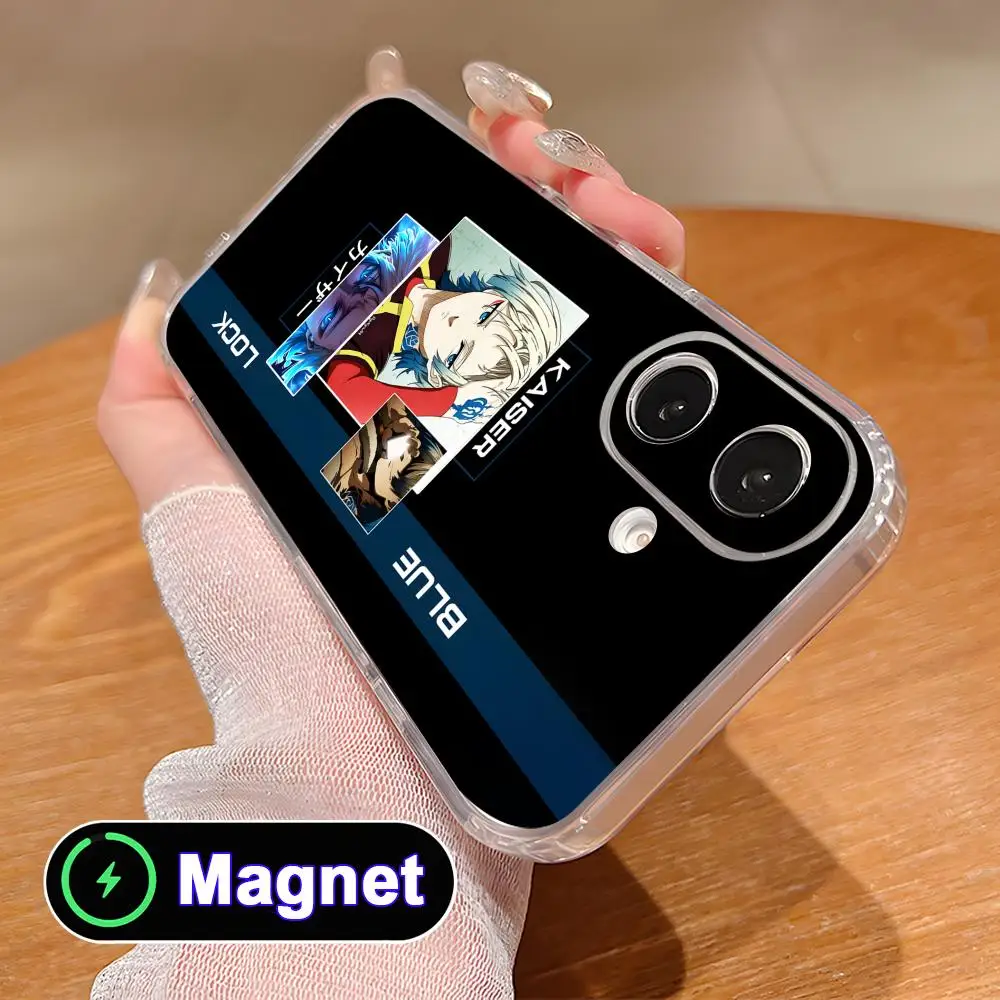 

Blue Lock Michael Kaiser Phone Case for iPhone 17 16 15 14 13 12 11 Air Pro Max Plus Mini Soft TPU Clear Magnet Cover
