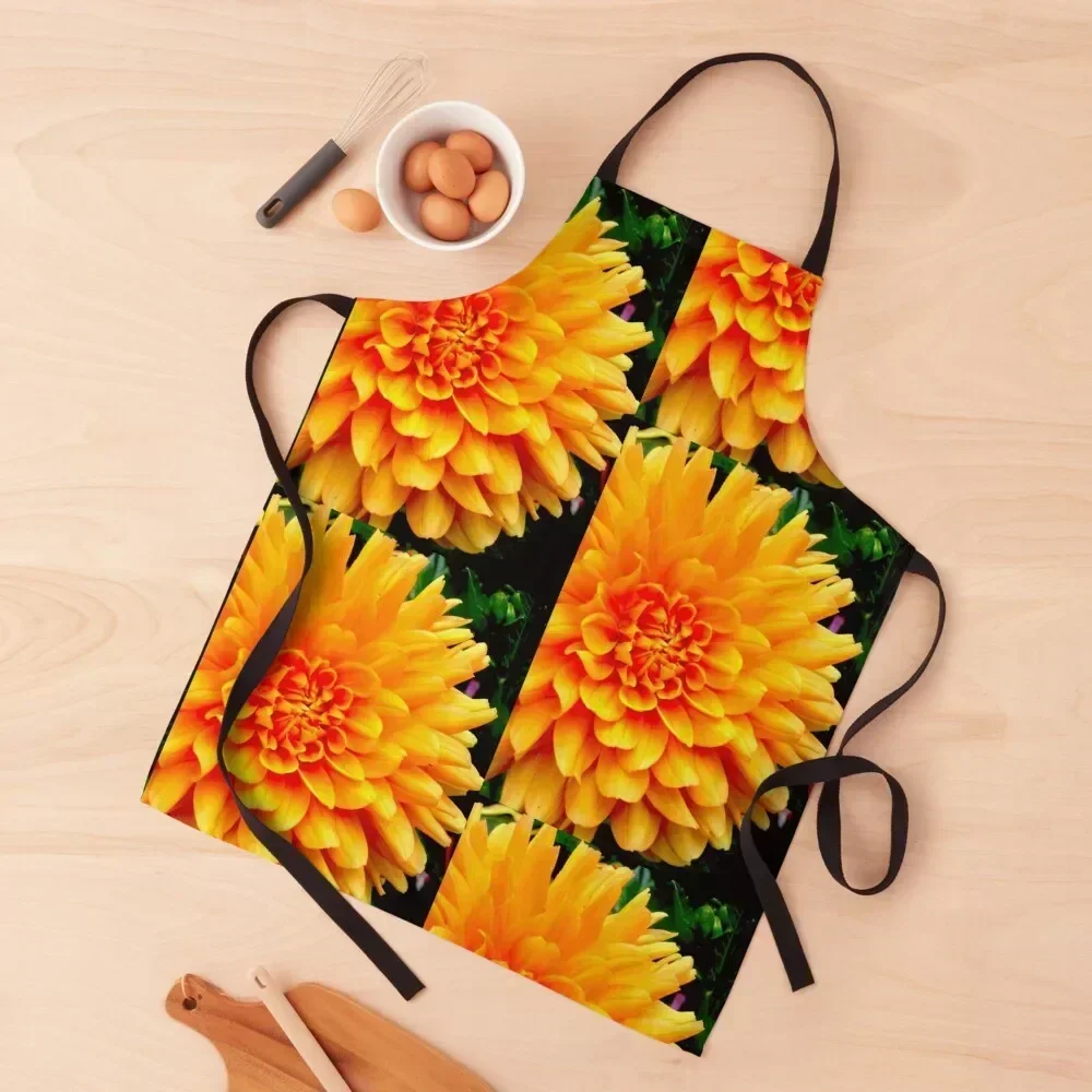 

Gorgeous orange flower Apron Woman Work New year's For Girl Kitchen And Household Goods Apron
